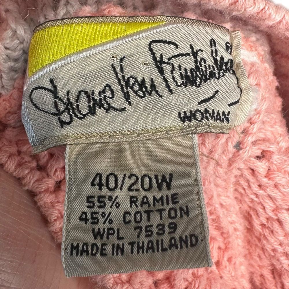 |VTG| DIANE VON FURSTENBERG 80’s Cozy Pink Cable Knit Sweater - Picture 5 of 6
